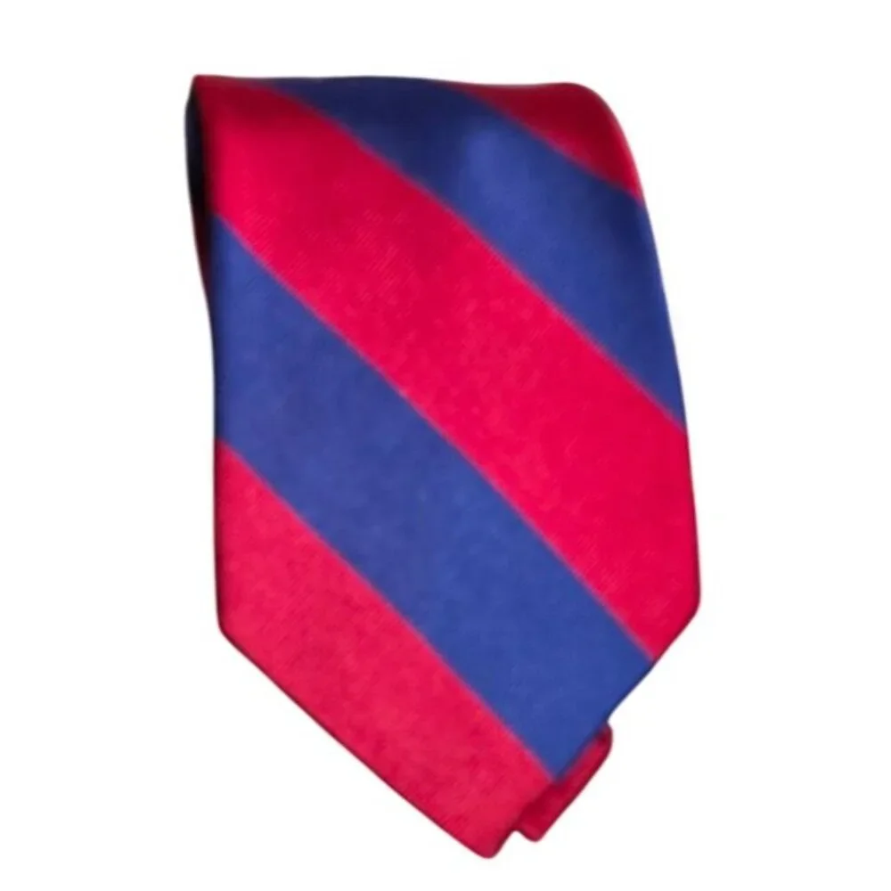 Repp Tie‎ Land's End Mens Silk Red & Blue Striped 57